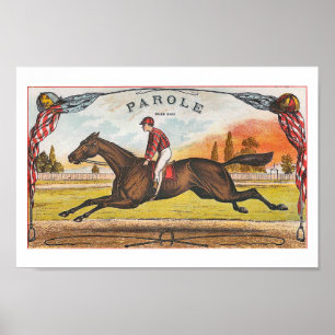 Affiche Racehorse d'Amérique Vintage