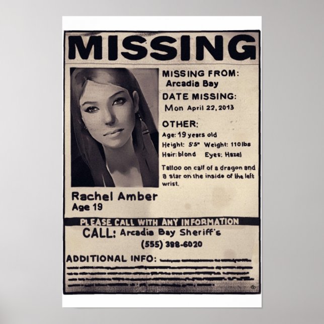 Affiche Rachel Amber disparue (Devant)