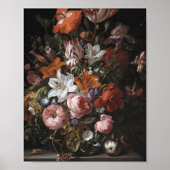 Affiche Rachel Ruysch - Fleurs Dans Un Vase En Verre (Devant)