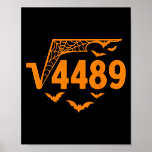 Affiche Racine carré 4489 Mème d'Halloween drôle 67 Teac e