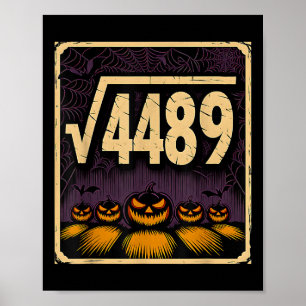 Affiche Racine carrée 4489 Citrouille d'Halloween Blague m