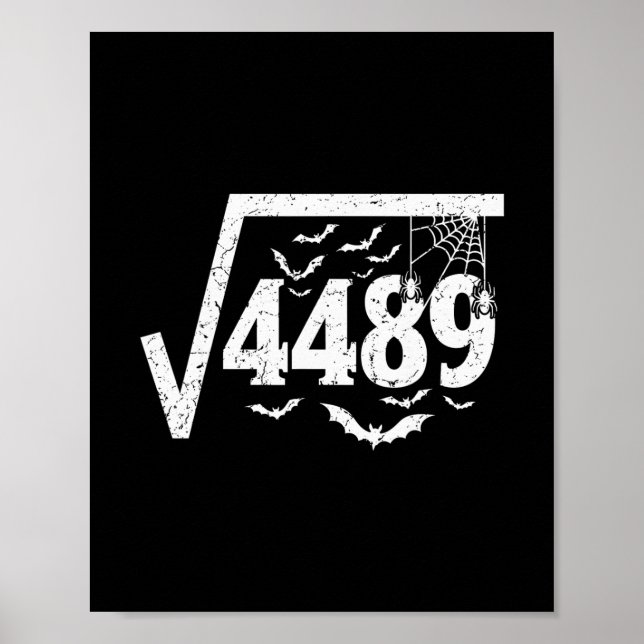 Affiche Racine carrée 4489 Drôle de mème Halloween 67 Math (Devant)