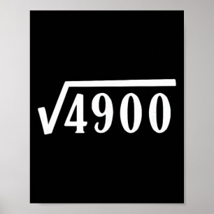 Affiche Racine carrée 70 Ans Cadeau Prof Drôle 70e Anniver