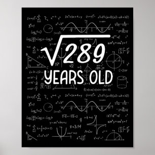 Affiche Racine Carrée De 289 Anniversaire 17 Ans Cadeaux 1