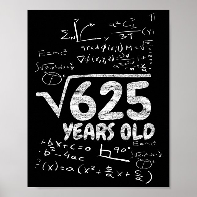 Affiche Racine Carrée De 625 Ans - Drôle De Maths 25e Anni (Devant)