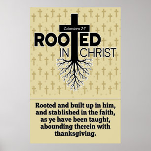 Affiche Racine Dans Christ Colossiens 2:7 Verset d'étude d