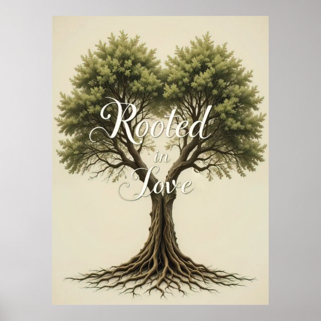 Affiche Racine dans Love Tree Wall Art (Devant)