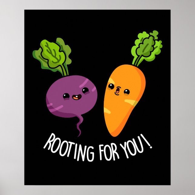 Affiche Racine pour vous amusant Veggie Pun Dark BG (Devant)