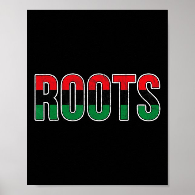 Affiche Racines afro-américaines - Distre drapeau panafric (Devant)