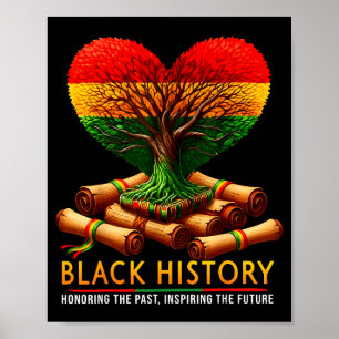 Affiche Racines de l'arbre de l'histoire noire honorant le
