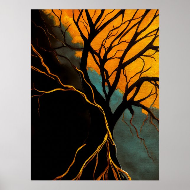 Affiche Racines dorées et Arbre du crépuscule (Devant)