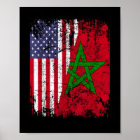 RACINES MAROCAINES | Demi Drapeau Américain | DRAP