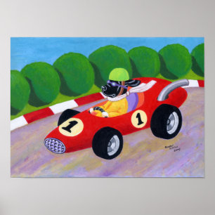Affiche Racing Black Labrador Artwork
