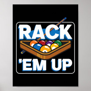 Affiche Rack Em Up Stick Player Sports Chalk Game Pool
