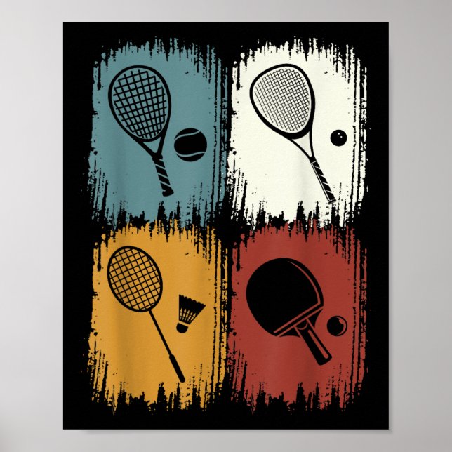 Affiche Racketlon, sport de tournoi avec 4 disciplines  (Devant)