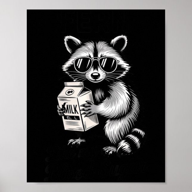 Affiche Racoon Feral Like My Blood Sugar Diabetes Awarenes (Devant)