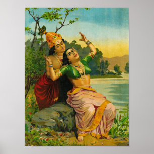 Affiche Radha Bilas par Raja Ravi Varma