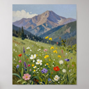 Affiche Radiance estivale : Une prairie de fleurs sauvages