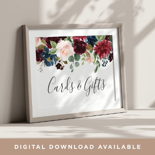 Affiche Radiant Bloom Wedding Cards & Gifts Sign