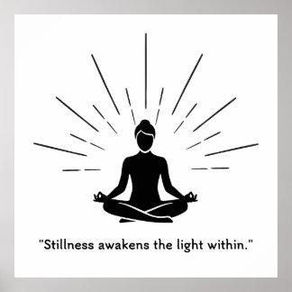 Affiche Radiant Meditation Silhouette