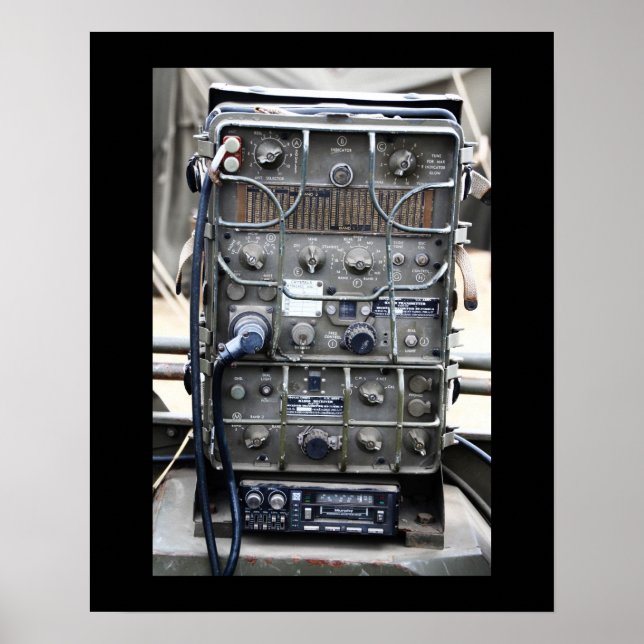 Affiche radio militaire vintage, USA, 2ÈME GUERRE MONDIALE (Devant)