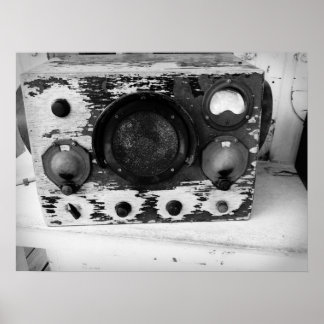 Affiche Radio nautique vintage Noir et Blanc