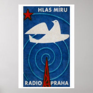 Affiche Radio Praha Voix de la colombe de la paix - Impres