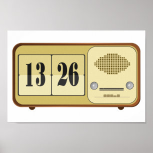 Affiche Radio rétro-horloge