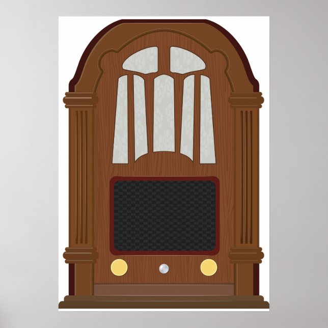 Affiche Radio vintage en bois (Devant)