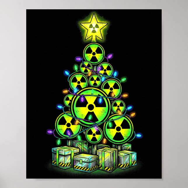 Affiche Radioactive Christmas Tree Graphic Nuclear Warning (Devant)