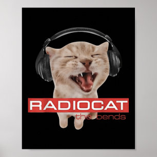 Affiche Radiocat The Bends Drôle Musique Chat Mème Maman C