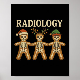Affiche Radiologie de Noël squelette pain d'épice X