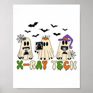 Affiche Radiologie Fantôme d'Halloween de la technologie d