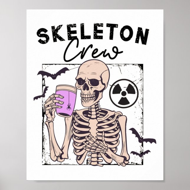 Affiche Radiologie Halloween Xray Tech Skeleton Coffee Cre (Devant)