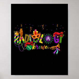 Affiche Radiologie Krewe Mardi Gras Masque Oeil Rad Tech N