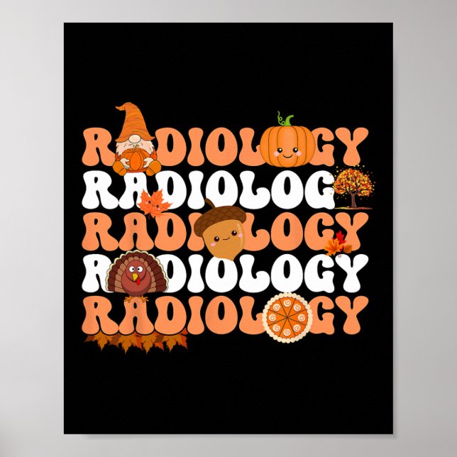Affiche Radiologie rétro Citrouille radiologue Xray Fall T (Devant)