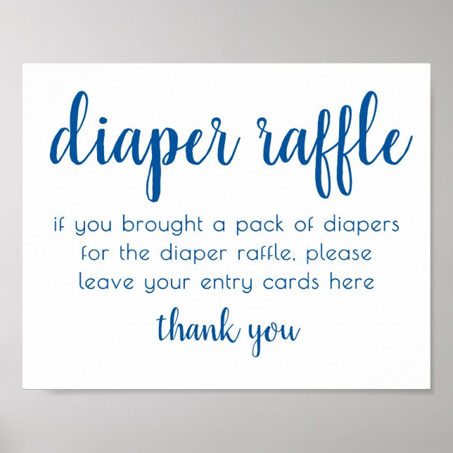 Affiche Raffin simple de couches | Baby shower bleu clair (Devant)