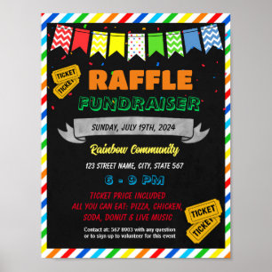 Affiche Raffle collecte de fonds Flyer Modèle