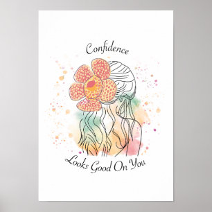 Affiche Rafflesia Fleur art femme aquarelle design