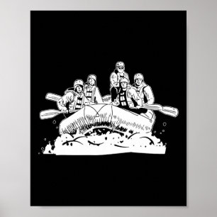 Affiche Rafting - Bateau Raquette d'eau blanche