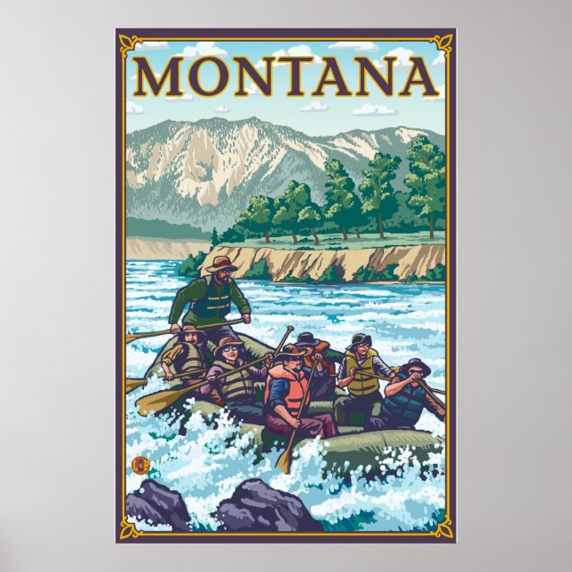 Affiche Rafting en eau blanche - Montana (Devant)