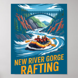 Affiche Rafting New River Gorge Kayak Eau Vive Extérieur W