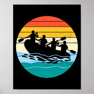 Affiche Rafting Team Raft White Water Rafter Paddle Retro