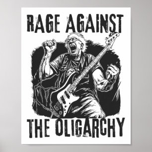Affiche Rage Contre L'Oligarchie Bernie Sanders Lutte Cont
