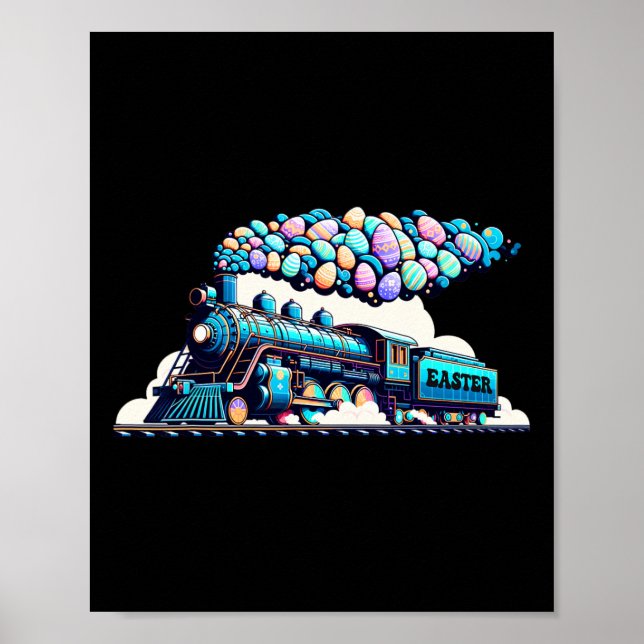 Affiche Railroad Bunny Train Easter Egg Kids Toddler Boys (Devant)