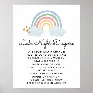 Affiche Rainbow Baby shower tard nuits Diaper jeu