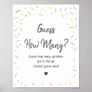 Affiche Rainbow Baby Sprinkle Devinez Combien De Jeu