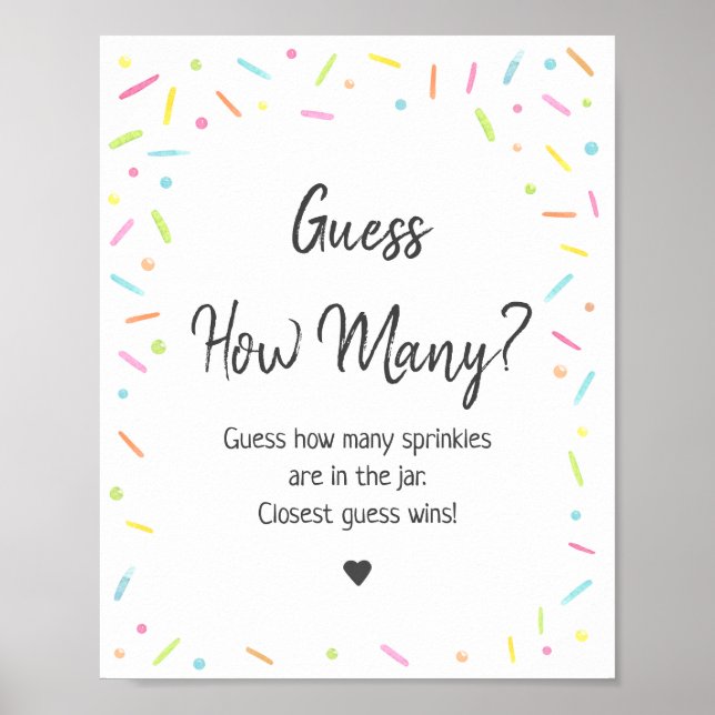 Affiche Rainbow Baby Sprinkle Devinez Combien De Jeu (Devant)