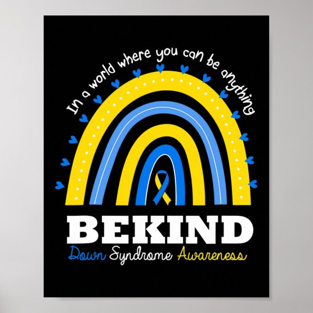 Affiche Rainbow Be Kind World Down Syndrome Day Awareness (Devant)