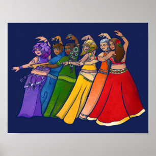 Affiche Rainbow Belly Dancer Art Belly Dance Troupe